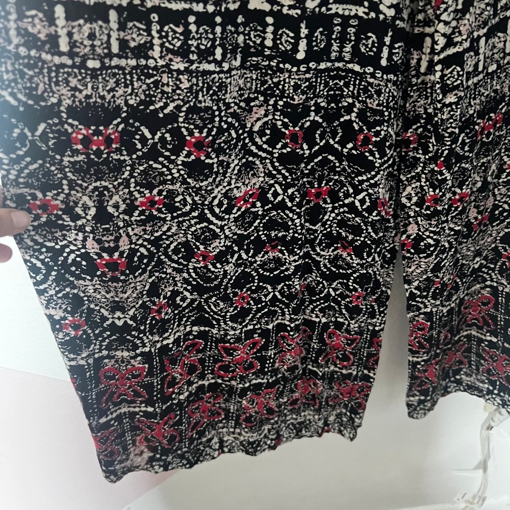 Angie Wide Leg Pants Women's Medium Black Medallion Boho - Picture 3 of 6